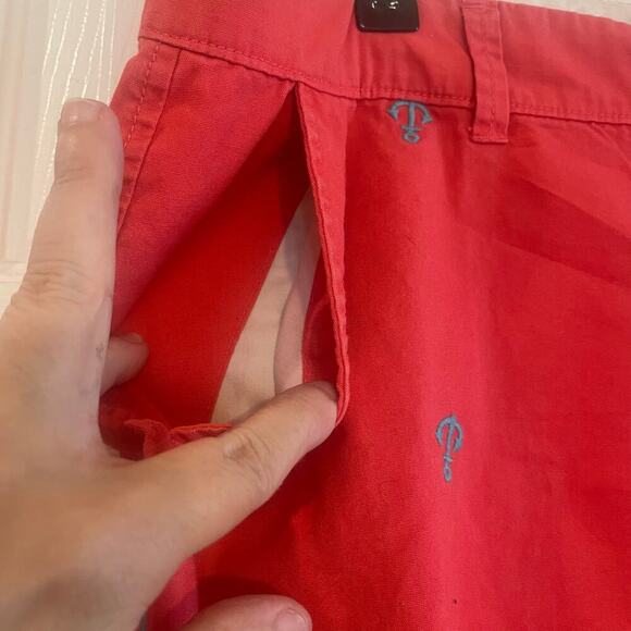 Old Navy Shorts Womens Pink Coral Blue Embroidered Anchors Cotton Nautical Sz 14 - Picture 11 of 14